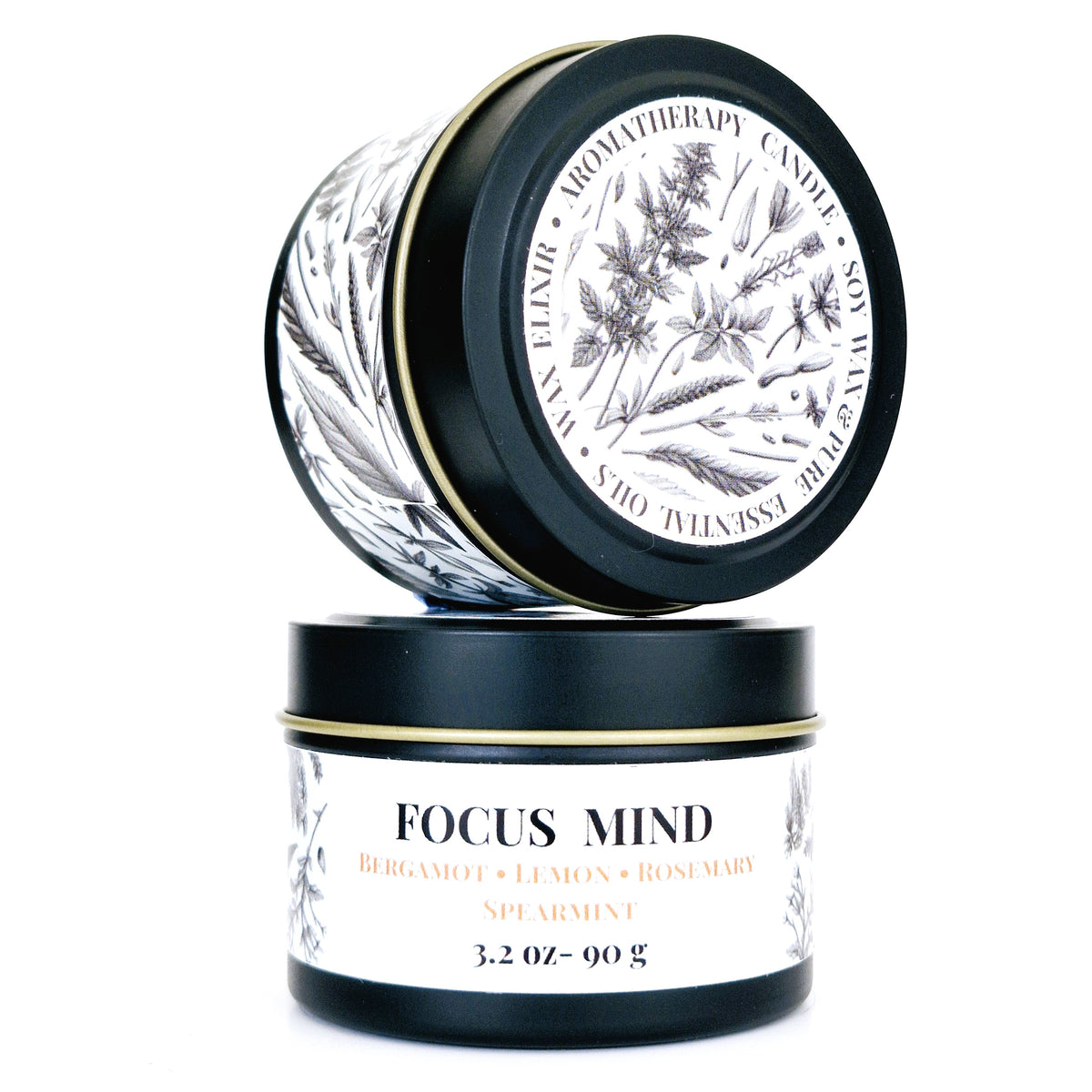 ENERGIZING • Focus Mind Aromatherapy Tin Candle 90g