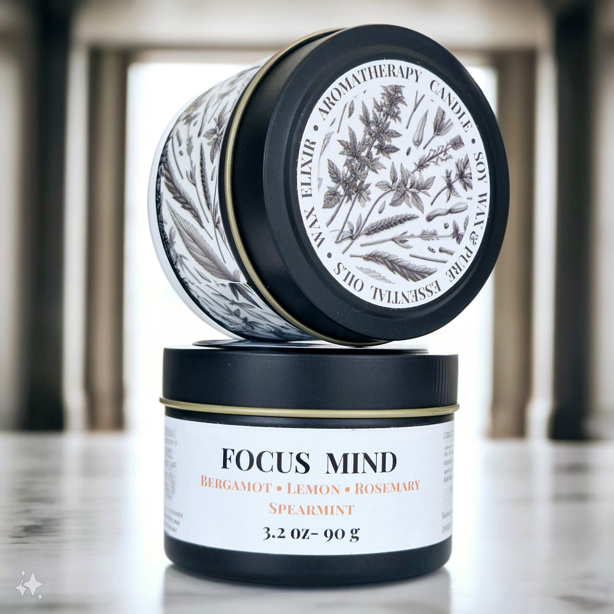 ENERGIZING • Focus Mind Aromatherapy Tin Candle 90g