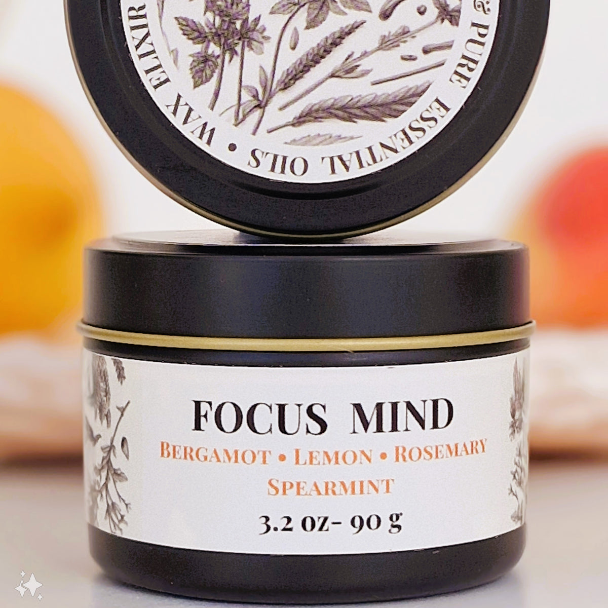 ENERGIZING • Focus Mind Aromatherapy Tin Candle 90g