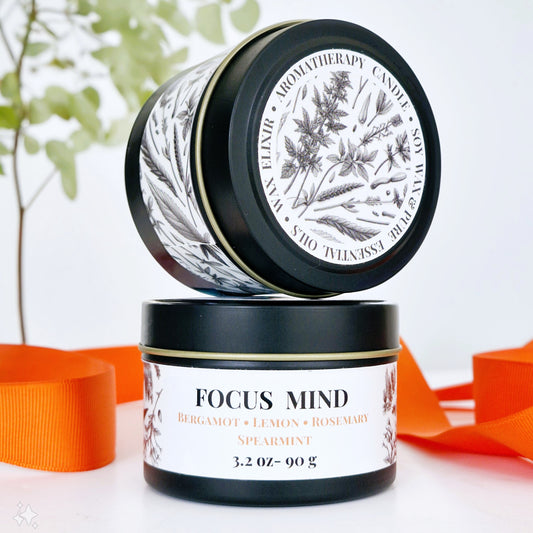 ENERGIZING • Focus Mind Aromatherapy Tin Candle 90g
