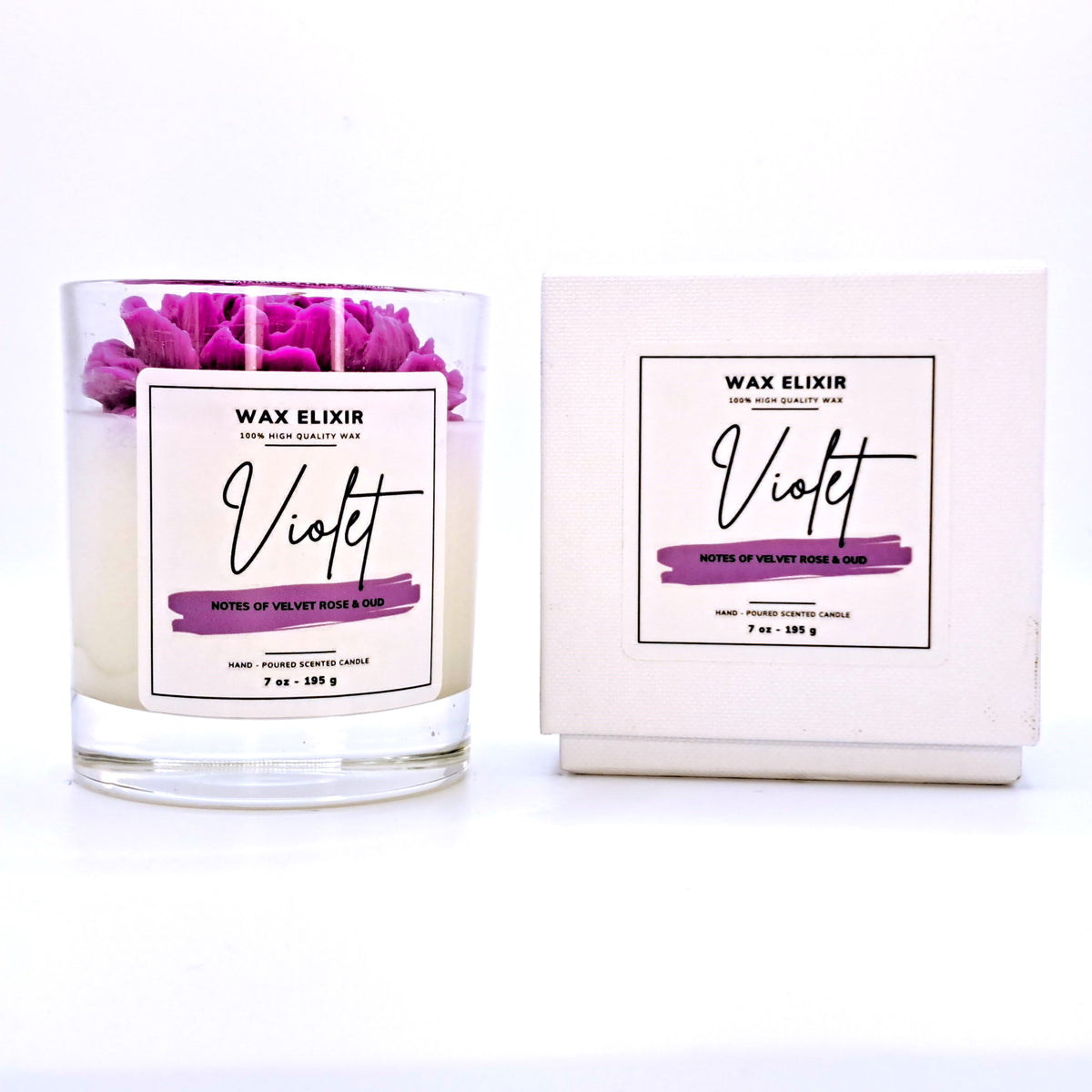Violet Luxury Scented Flower Candle
