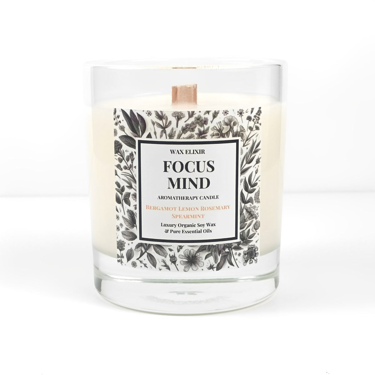 Focus Mind Clarity Ritual Candle • Bergamot • Lemon • Rosemary • Spearmint