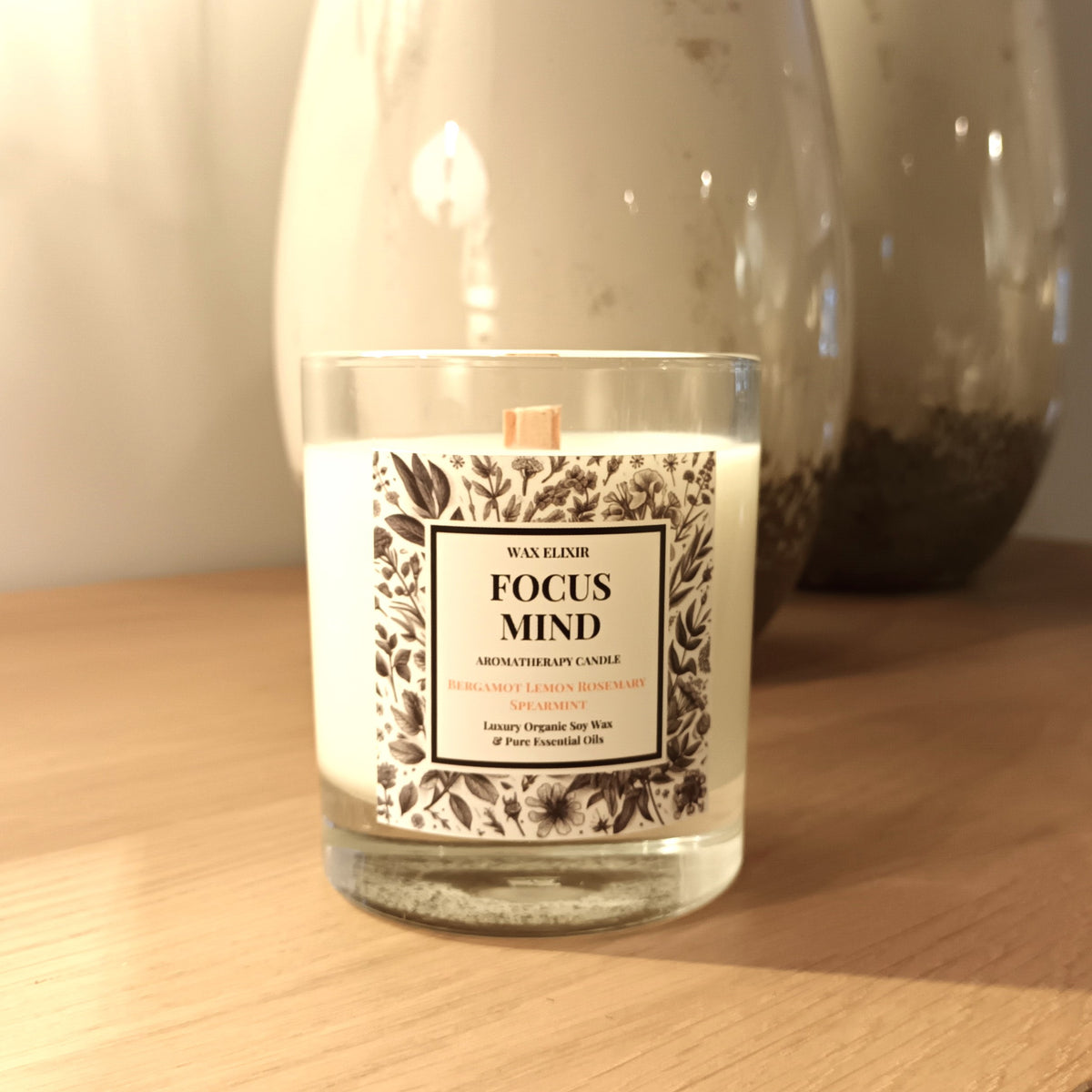 Focus Mind Clarity Ritual Candle • Bergamot • Lemon • Rosemary • Spearmint